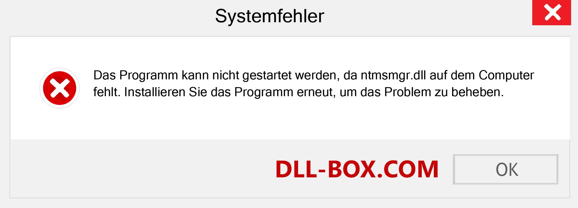 ntmsmgr.dll-Datei fehlt?. Download für Windows 7, 8, 10 - Fix ntmsmgr dll Missing Error unter Windows, Fotos, Bildern