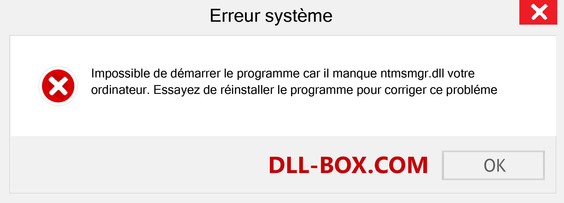 Le fichier ntmsmgr.dll est manquant ?. Télécharger pour Windows 7, 8, 10 - Correction de l'erreur manquante ntmsmgr dll sur Windows, photos, images